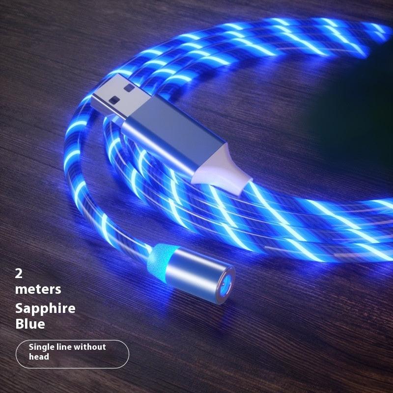 Magnetic Charging Cable Streamer Fast Charging Cable Lighting Micro USB Cable LED Magnet Charger Type-C Cable.