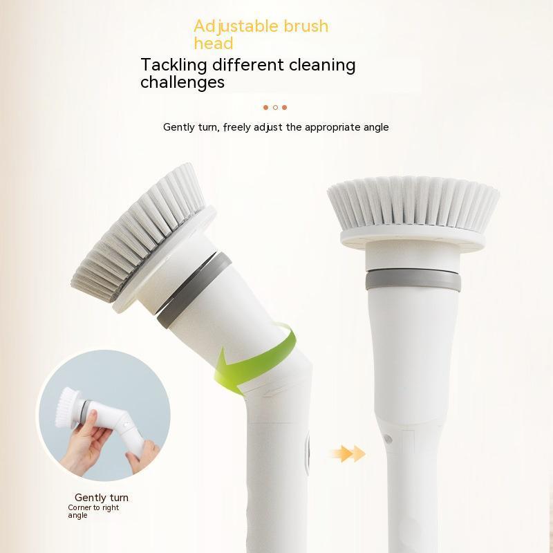 Electric Scrubber Cleaning Wall Long Handle Elbow Telescopic Multifunction Cleaning Brush.