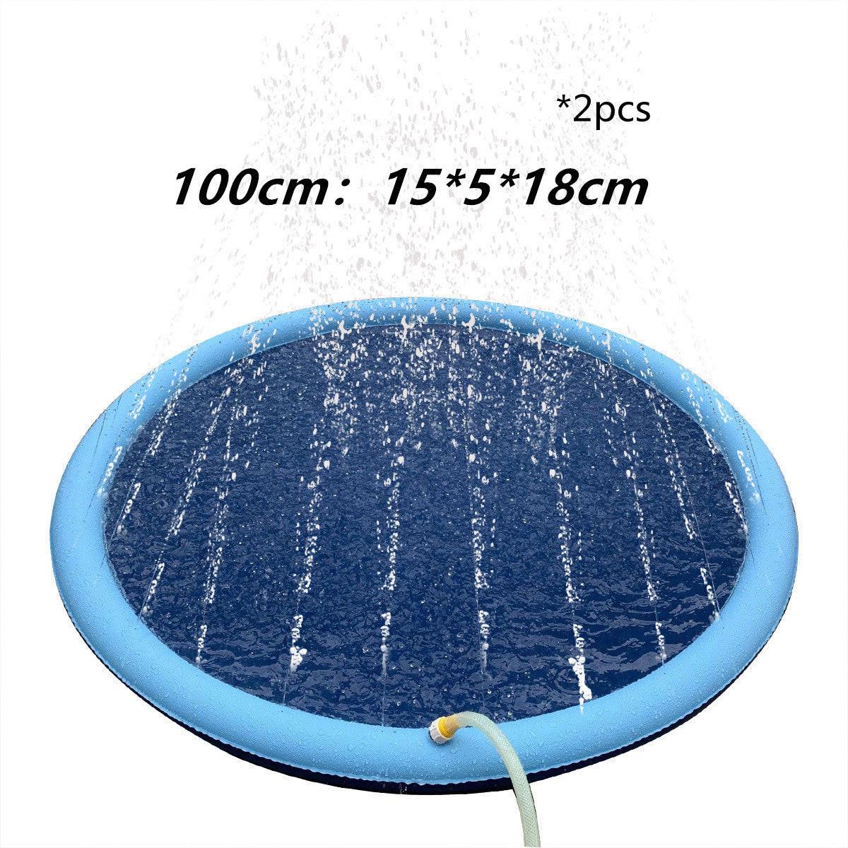 Non-Slip Splash Pad For Kids And Pet Dog Pool Summer Outdoor Water Toys Fun Backyard Fountain Play Mat.