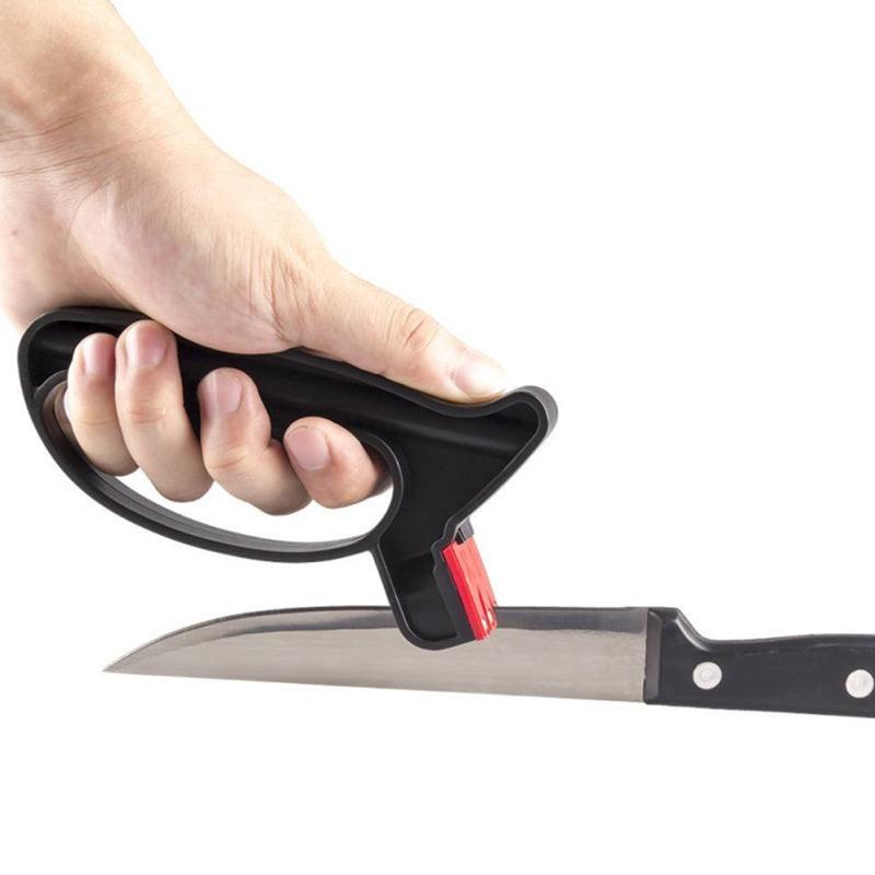 Knife Sharpener Handheld Scissor Blade Sharpening Convenient Kitchen Tools Grindstone 2 In 1 Kitchen Gadgets.