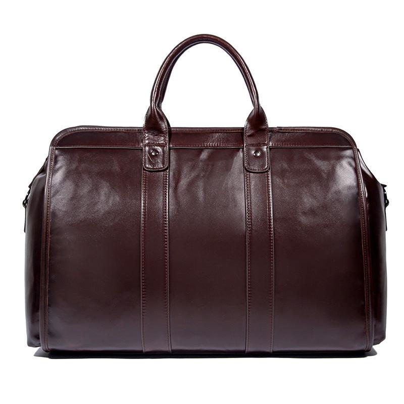 Large Capacity Genuine Leather Travel Luggage Bag Cowhide Handbag.