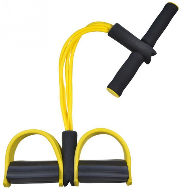 Natural Latex Foot Pedal Elastic Pull Rope with Handle Fitness Equipment Bodybuilding Expander.