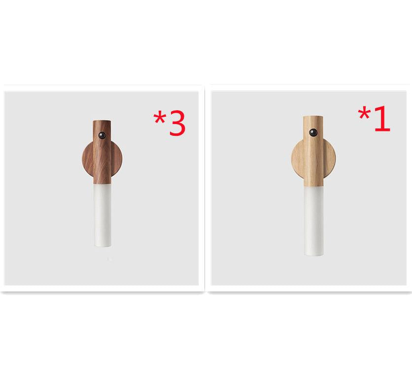 Auto LED USB Magnetic Wood Wireless Night Light Corridors Porch Lights PIR Motion Sensor Wall Light Cabinet Lamp.