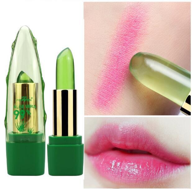 Aloe Vera Gel Color Changing Lipstick Gloss  Moisturizer Anti-drying Desalination Fine-grain Lip Blam Care.