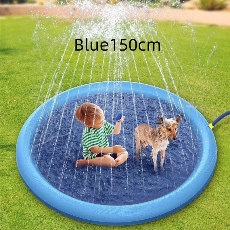 Non-Slip Splash Pad For Kids And Pet Dog Pool Summer Outdoor Water Toys Fun Backyard Fountain Play Mat.