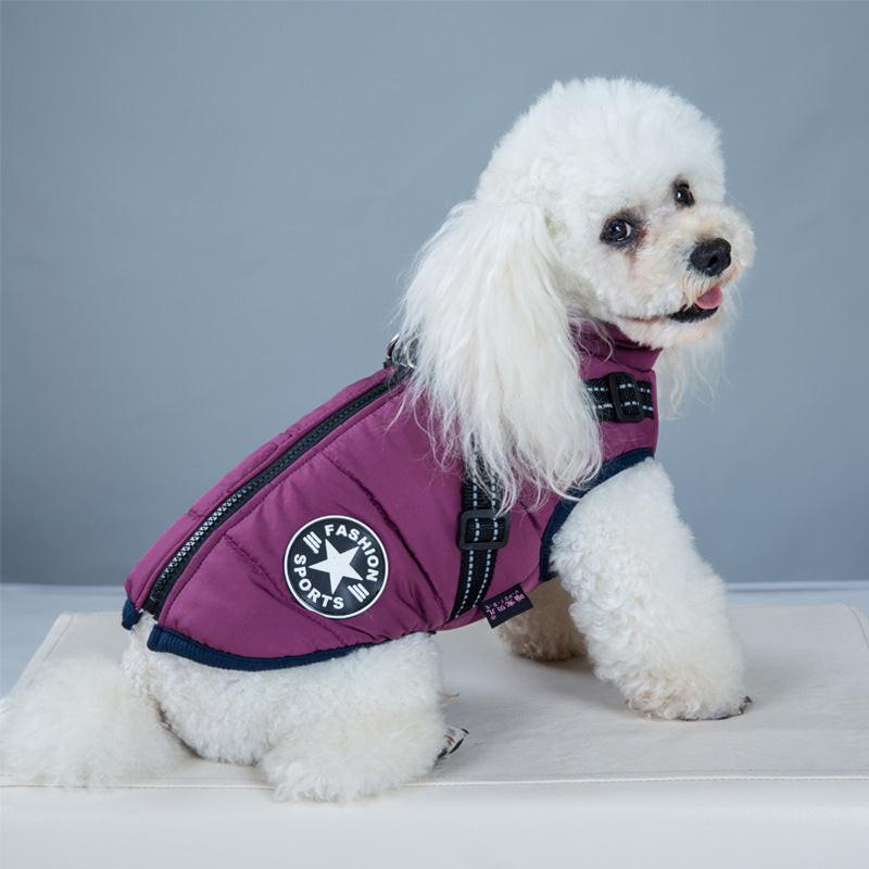 Waterproof Dog Clothes Winter Dog Coat With Harness Warm Pet Clothing Big Dog Jacket Chihuahua Labrador Coat Costume.