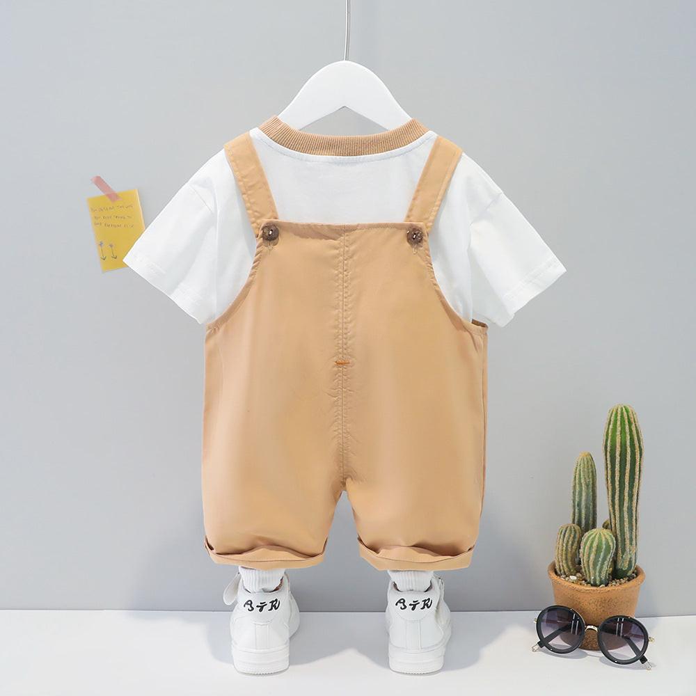Children's Clothing Men And Women Baby Summer Cartoon Short-sleeved Overalls.