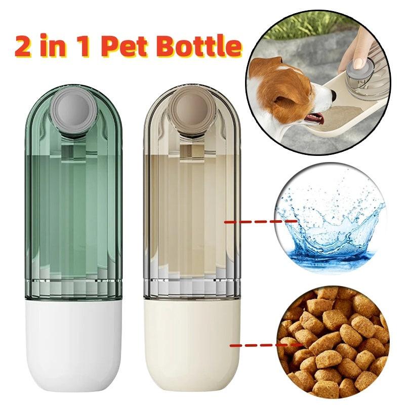 2 In 1 Pet Water Cup Segment Design Green Dog Walking Portable Drinking Cup Dog Feeding Supplies Pet Supplies Dog Walking Water Feeder Pets Products.