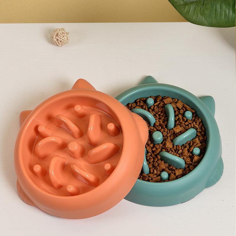 Pet Dog Cat Slow Feeder Bowls Anti Choking Slow Feeder Dish Bowl Home Dog Eating Plate Anti Gulping Bowl Supplies.