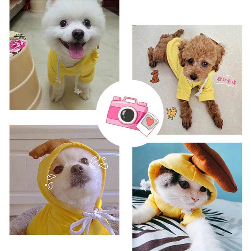 Cute Fruit Dog Clothes For Small Dogs Hoodies Winter Warm Fleece Pet Clothing Puppy Cat Costume Coat For French Chihuahua Outfit.