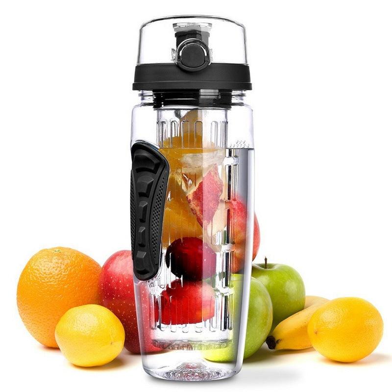 32Oz Fruit Infusing Infuser Water Bottle Water Fruit Bottle BPA Free Plastic Sport Fruit Infuser Water Bottles With Infuser Juice Shaker Drink Bottle Of Water.