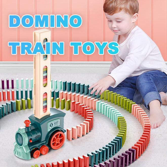 Domino Train Toys Baby Toys Car Puzzle Automatic Release Licensing Electric Building Blocks Train Toy.