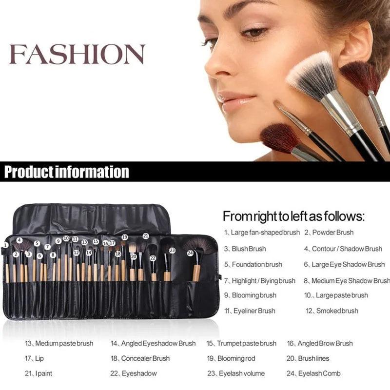 Gift Bag Of 24 Pcs Makeup Brush Sets Professional Cosmetics Brushes Eyebrow Powder Foundation Shadows Pinceaux Make Up Tools.