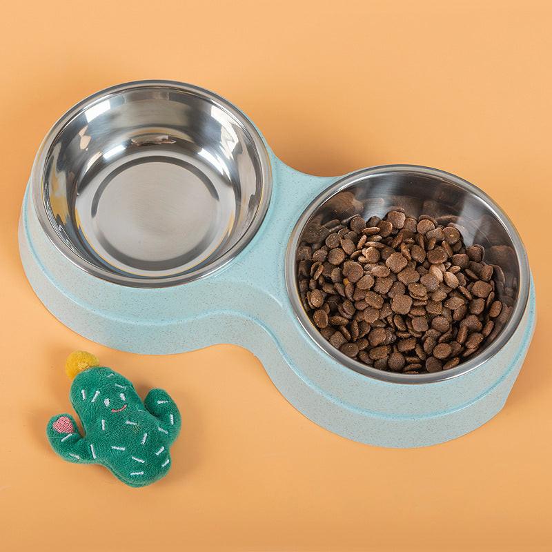 Double Pet Bowls Dog Food Water Feeder Stainless Steel Pet Drinking Dish Feeder Cat Puppy Feeding Supplies Small Dog Accessories.