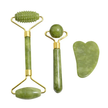 Natural Jade Roller Face Gua Sha Natural Stone Body Neck Massager Acupoint Eye Care Spa Massage Tools Massage Visage Lifting