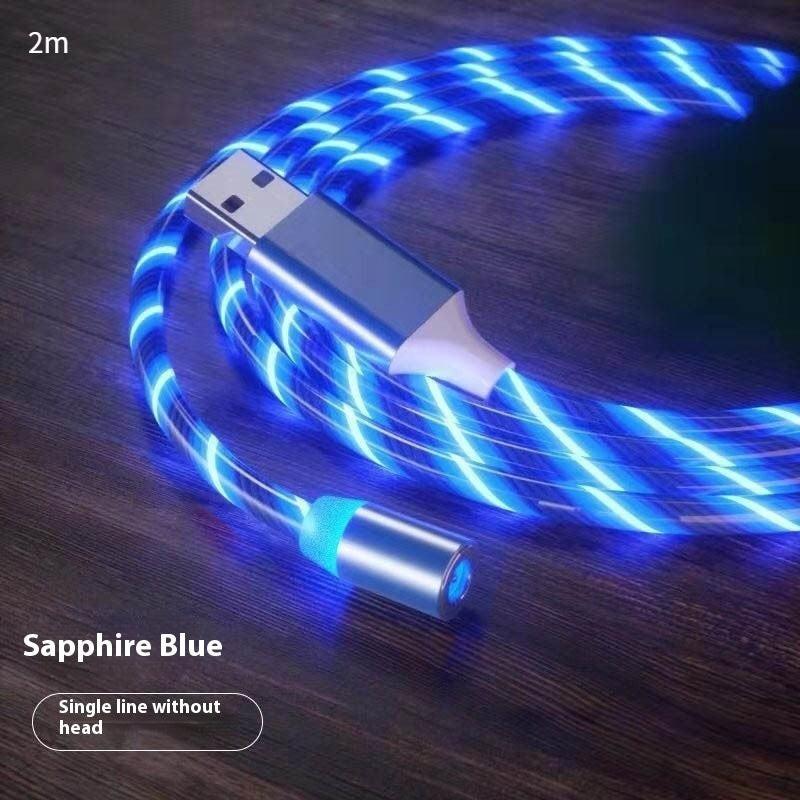 Magnetic Charging Cable Streamer Fast Charging Cable Lighting Micro USB Cable LED Magnet Charger Type-C Cable.