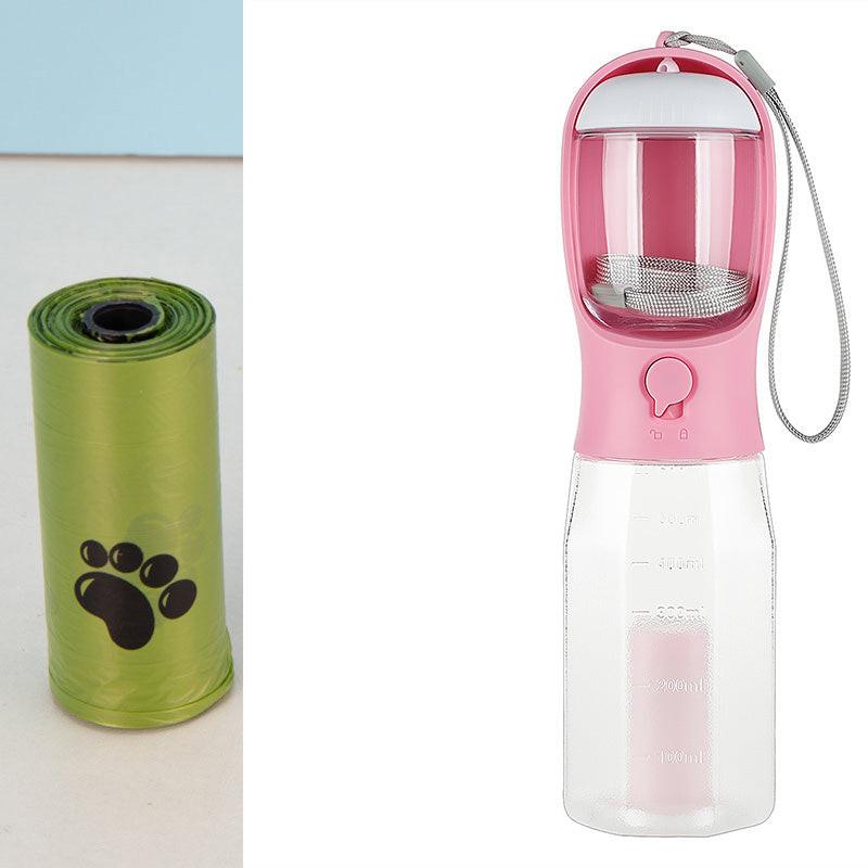 Portable Cat Dog Water Bottle Food Feeder Drinker Poop Dispenser 3 In 1 Leak-proof Multifunctional Dog Water Bottle Pet Products.