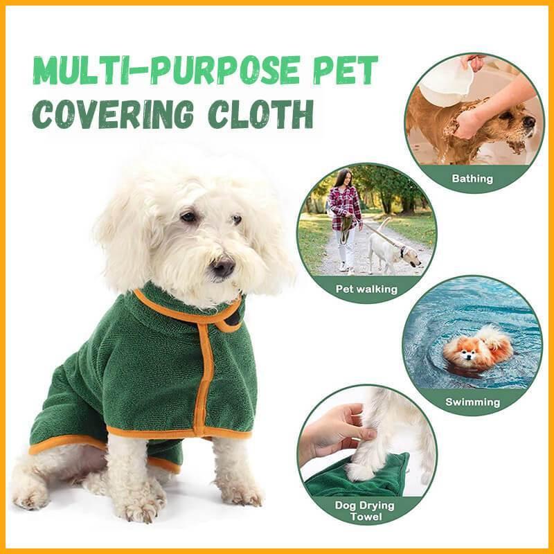 Absorbent Pet Bathrobe With Waist-wrapped Microfiber.