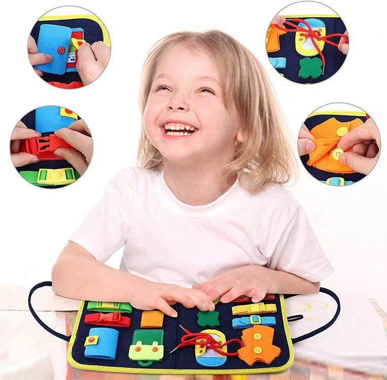 New Busy Book Children's Busy Board Dressing And Buttoning Learning Baby Early Education Preschool Sensory Learning Toy.