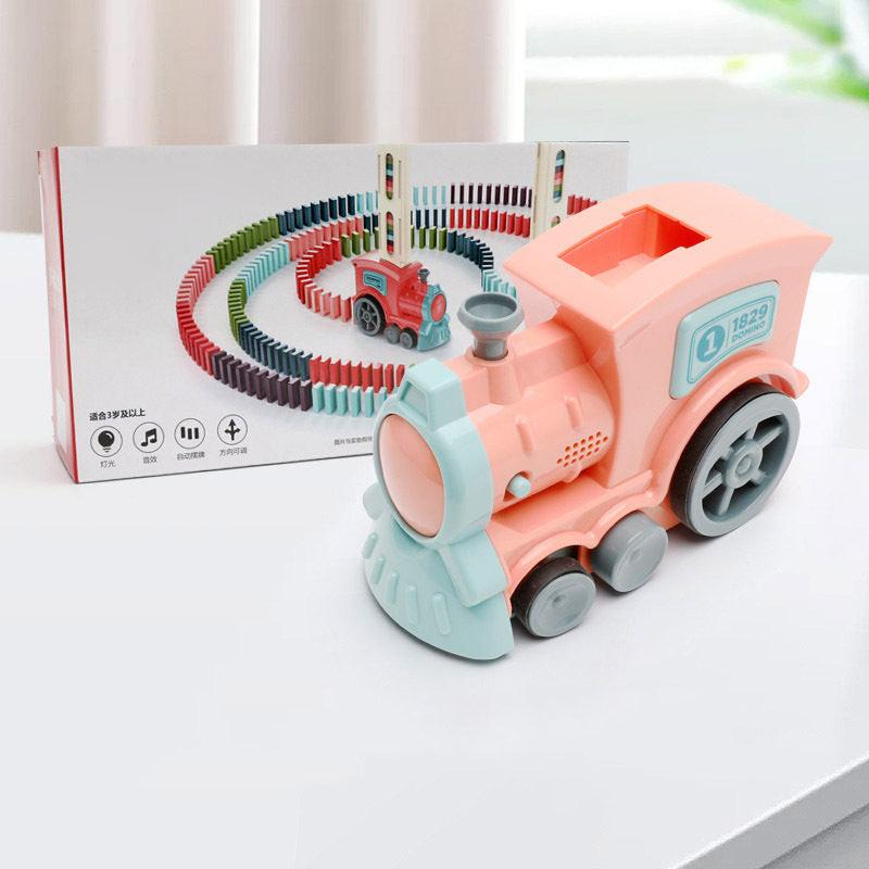 Domino Train Toys Baby Toys Car Puzzle Automatic Release Licensing Electric Building Blocks Train Toy.
