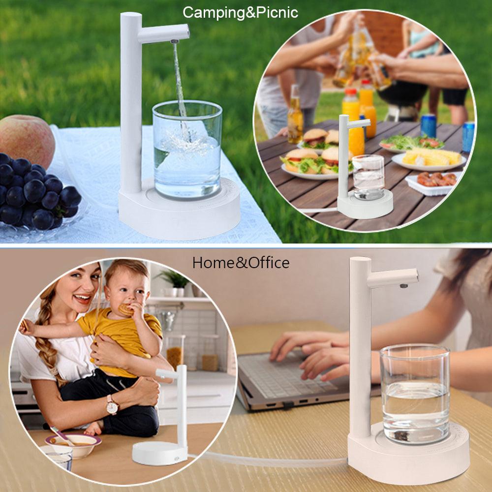 Desk Dispenser Electric Water Gallon Automatic Water Bottle Dispenser Rechargeable Water Dispenser.