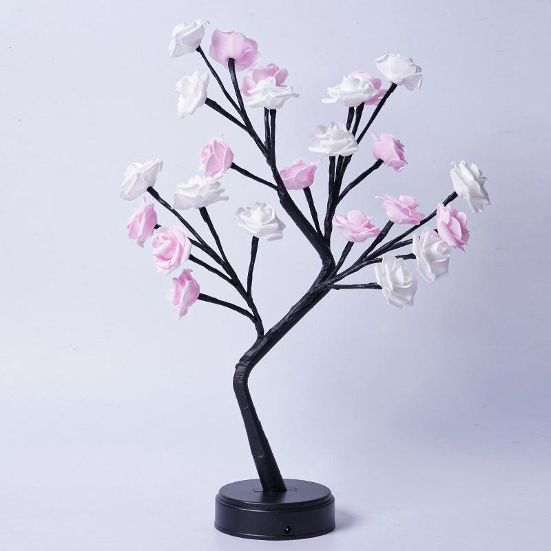 Table Lamp Flower Tree Rose Lamps Fairy Desk Night Lights USB Operated Gifts For Wedding Valentine Christmas Decoration.