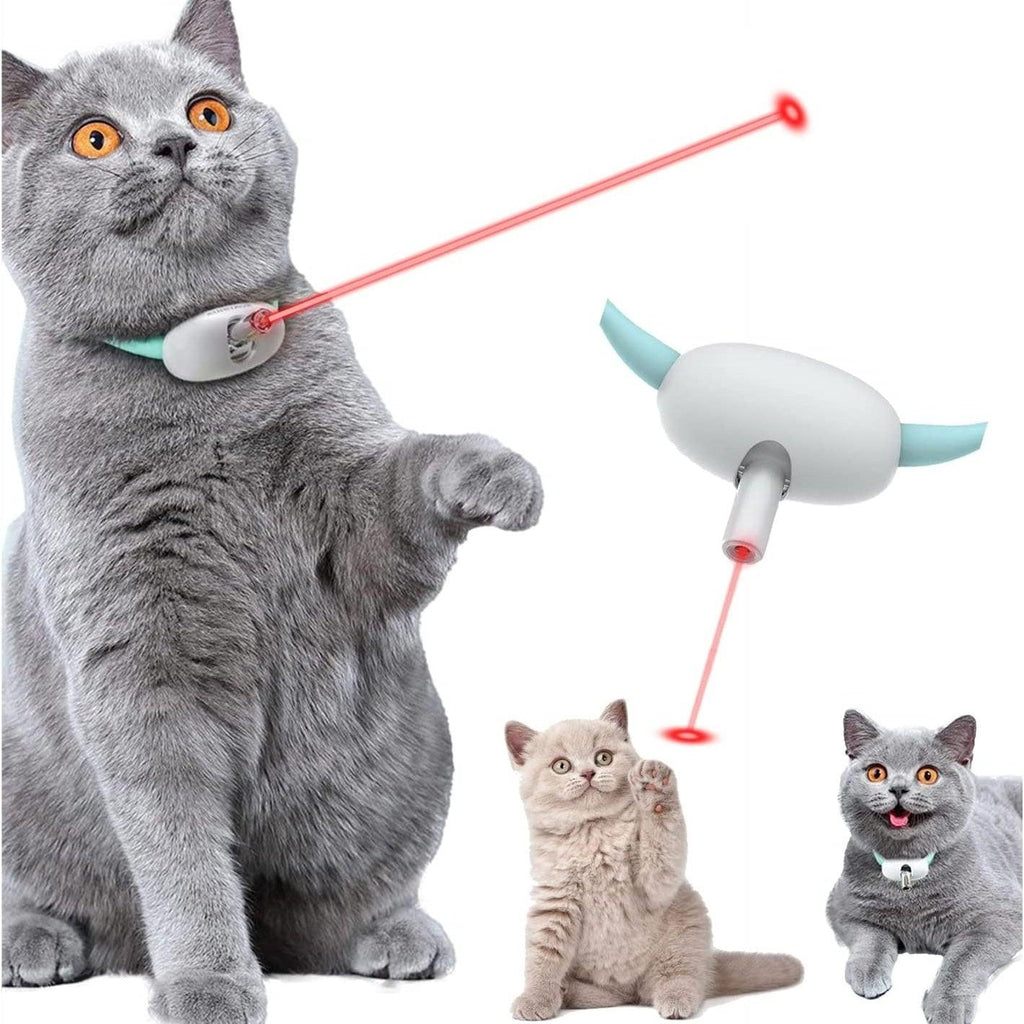Automatic Cat Toy Smart Laser Teasing Cat Collar Electric USB Charging Kitten Amusing Toys Interactive Training Pet Items.