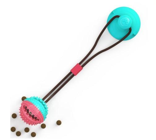 Dog Toys Silicon Suction Cup Tug Interactive Dog Ball Toy For Pet Chew Bite Tooth Cleaning Toothbrush Feeding Pet Supplies.