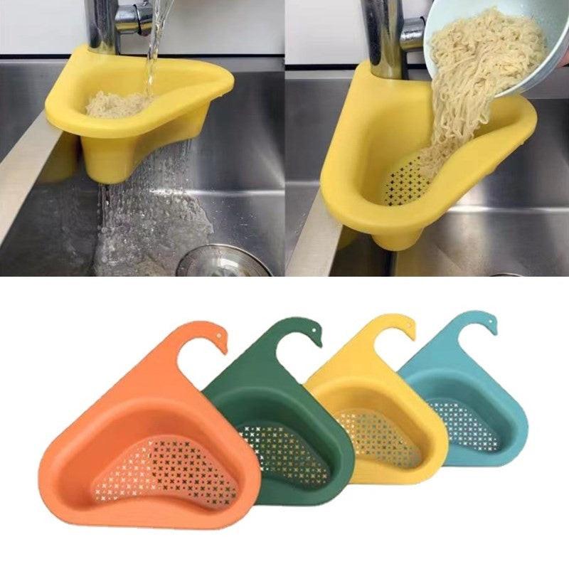 Household Sink Hanging Fruit And Vegetable Filter Water Drain Basket Kitchen Dry And Wet Separation Swan Drain Basket.