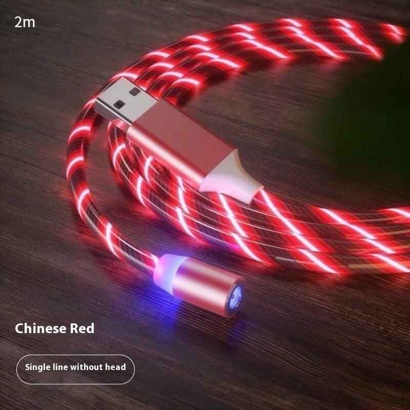 Magnetic Charging Cable Streamer Fast Charging Cable Lighting Micro USB Cable LED Magnet Charger Type-C Cable.