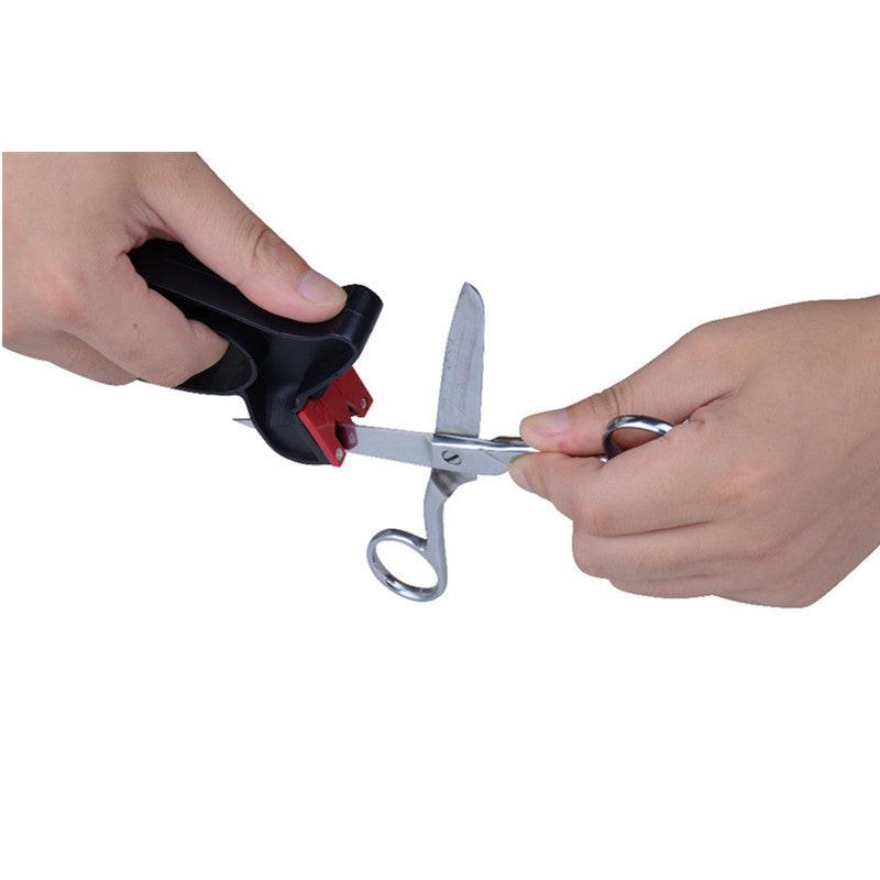Knife Sharpener Handheld Scissor Blade Sharpening Convenient Kitchen Tools Grindstone 2 In 1 Kitchen Gadgets.