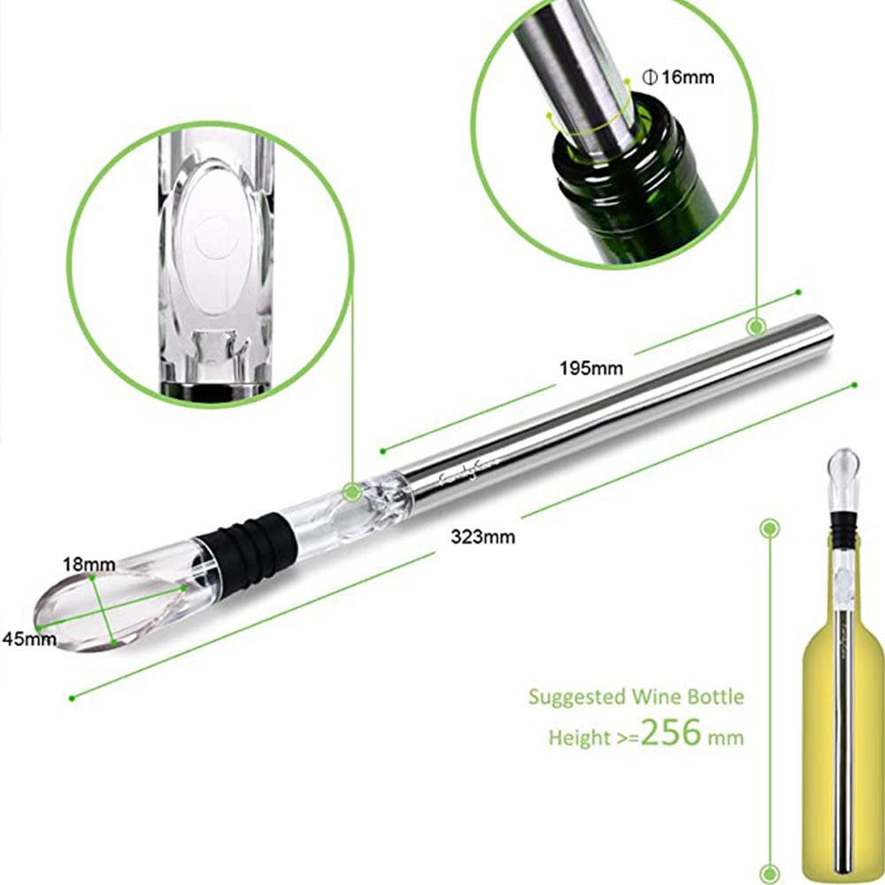 Wine Bottle Cooler Stick Stainless Steel Wine Chilling Rod Leakproof Wine Chiller Beer Beverage Frozening Stick Bar Tools.