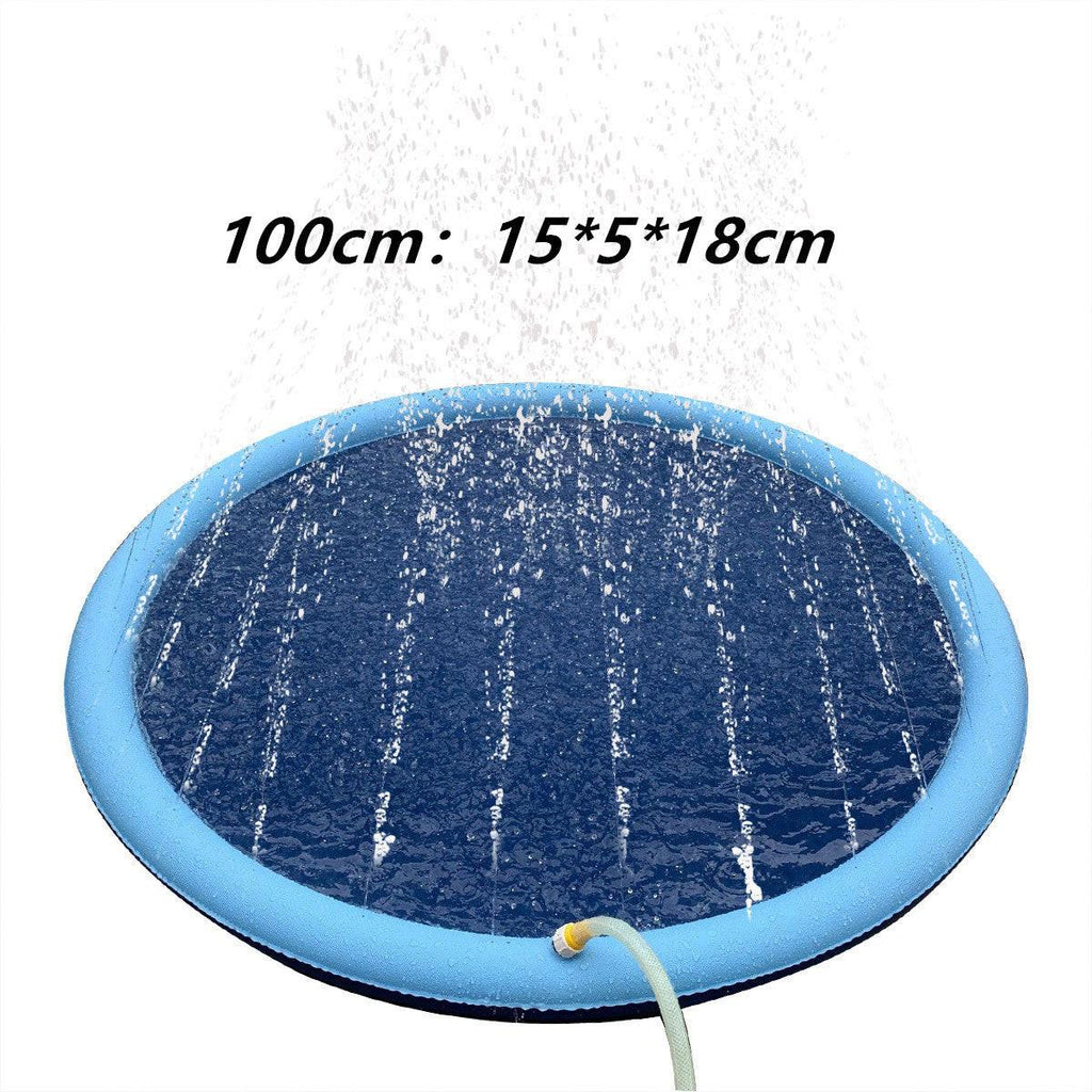 Non-Slip Splash Pad For Kids And Pet Dog Pool Summer Outdoor Water Toys Fun Backyard Fountain Play Mat.