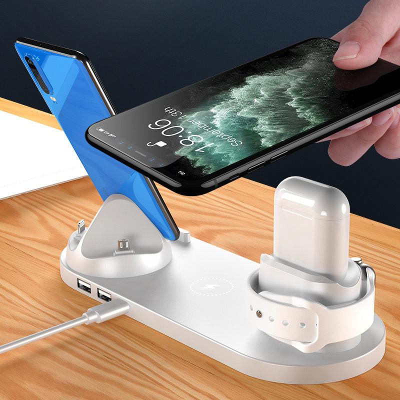 Wireless Charger For IPhone Fast Charger For Phone Fast Charging Pad For Phone Watch 6 In 1 Charging Dock Station.
