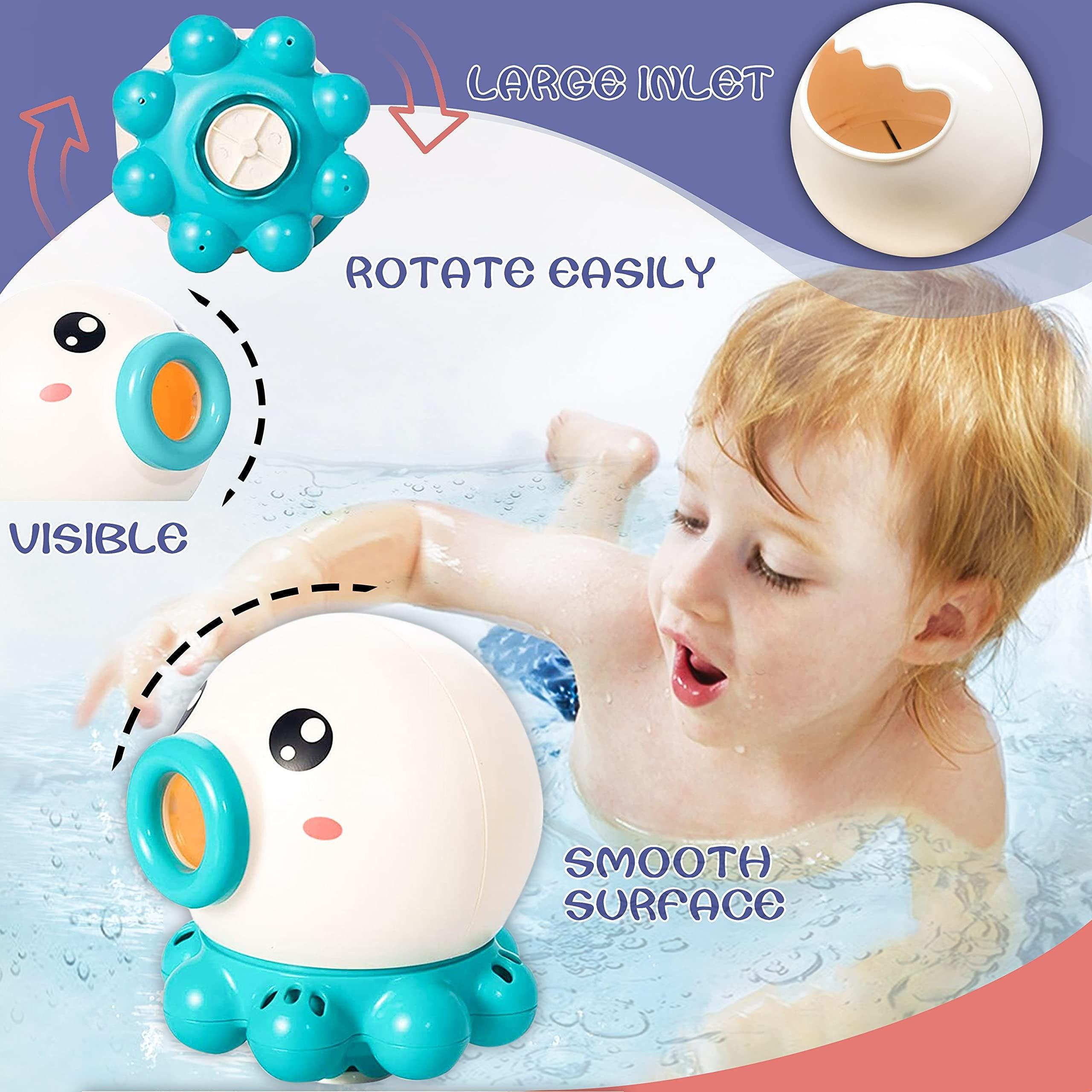 Octopus Fountain Bath Toy Water Jet Rotating Shower Bathroom Toy Summer Water Toys Sprinkler Beach Toys Kids Water Toys.