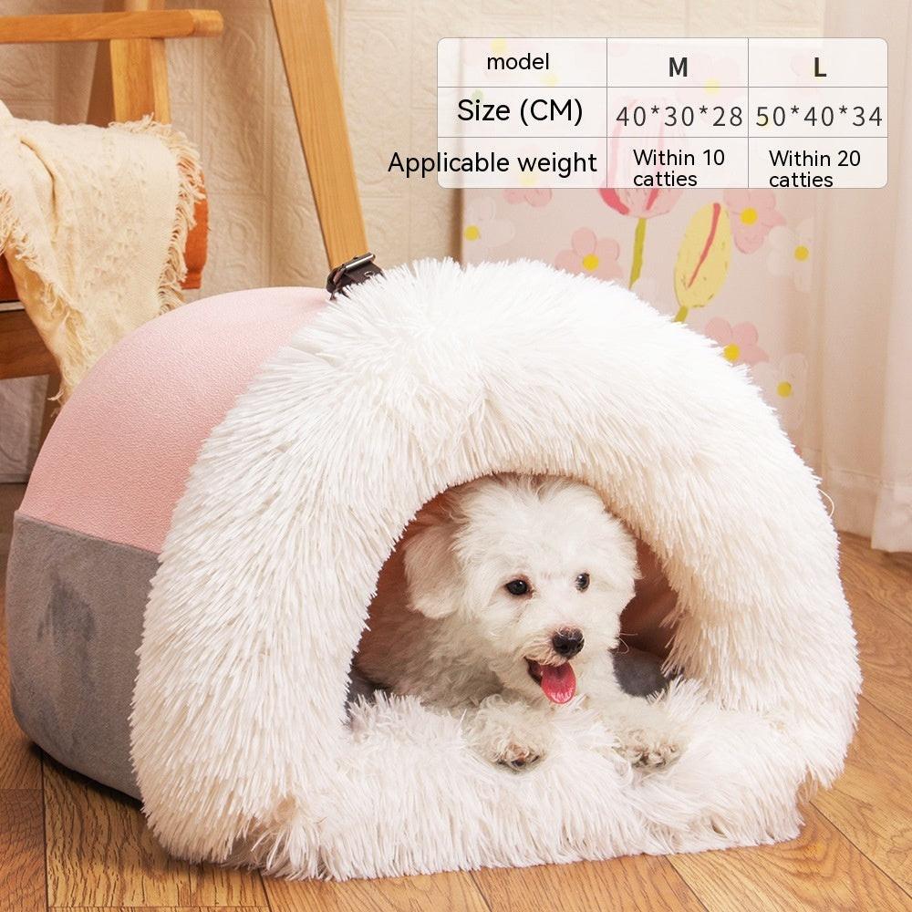 New Splice Portable Pet Nest Portable Autumn And Winter Warm Dog Nest Moisture-proof Long Fur Cat Nest Cross Border Pet Nest.