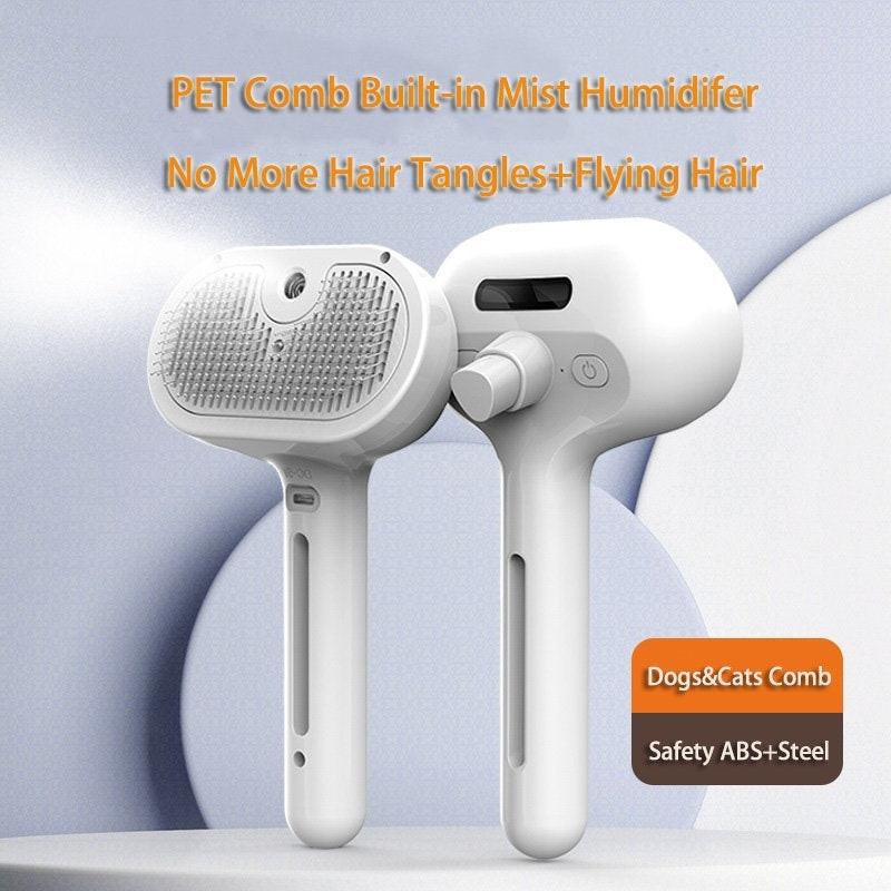 Pet Comb Self Cleaning Pets Hair Remover Brush For Dogs Grooming Tools Dematting Comb Built-in Mist Humidifier Pet Products.