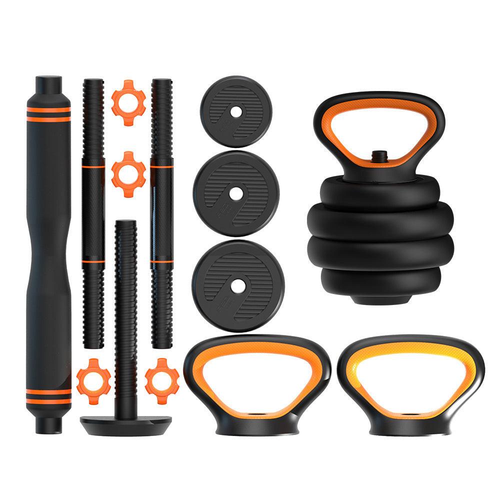Dumbbells Kettlebells, Barbells Multifunctional Combination Six In One.
