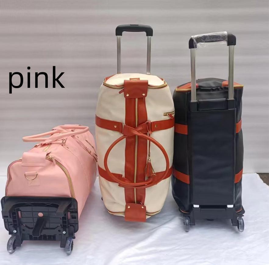 Large Capacity Trolley Travel Bag, Portable Folding Fitness Bag.