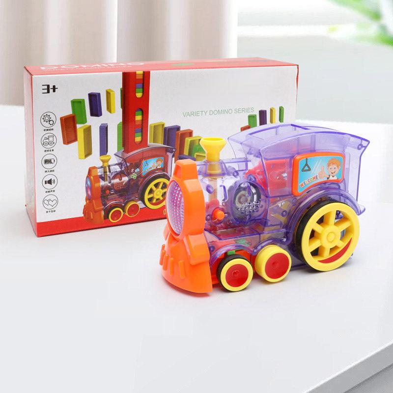 Domino Train Toys Baby Toys Car Puzzle Automatic Release Licensing Electric Building Blocks Train Toy.