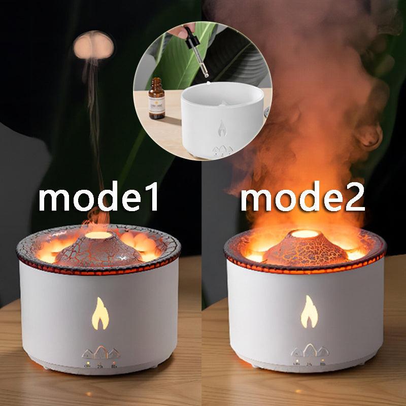New Creative Ultrasonic Essential Oil Humidifier Volcano Aromatherapy Machine Spray Jellyfish Air Flame Humidifier Diffuser.