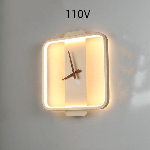 Nordic Wall Lamp Bedroom Bedside Lamp Clock Modeling Lamp.