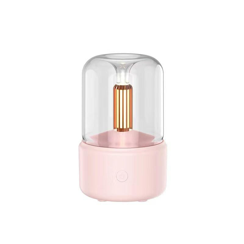 Atmosphere Light Humidifier Candlelight Aroma Diffuser Portable 120ml Electric USB Air Humidifier Cool Mist Maker Fogger 8-12 Hours With LED Night Light.