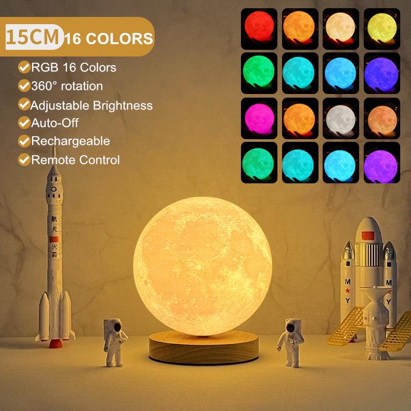 Creative 3D Magnetic Floating Levitating Moon Lamp Touch Control 3 Color Moon Light Lunar Night Light For Home Office Room Decor.