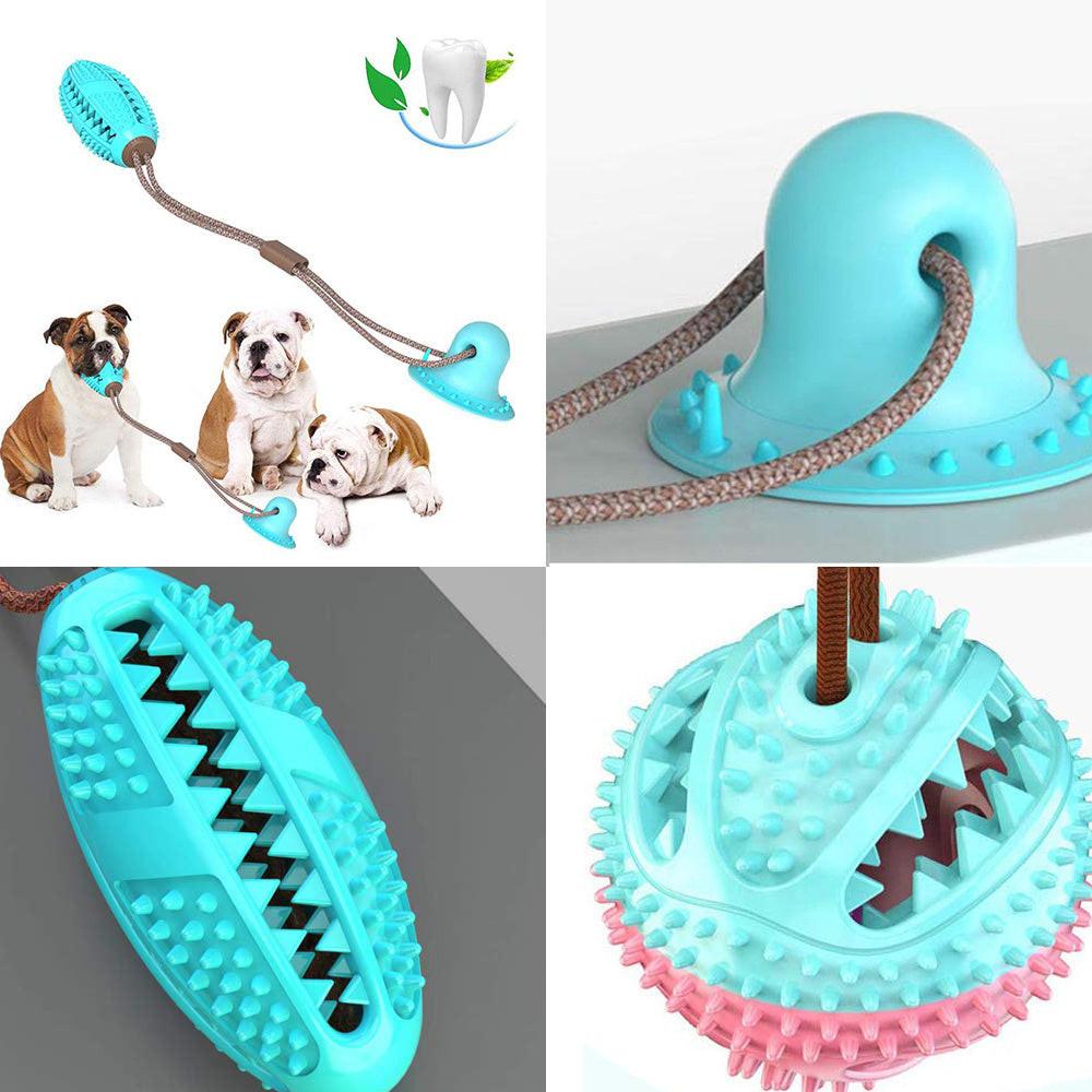 Dog Toys Silicon Suction Cup Tug Interactive Dog Ball Toy For Pet Chew Bite Tooth Cleaning Toothbrush Feeding Pet Supplies.