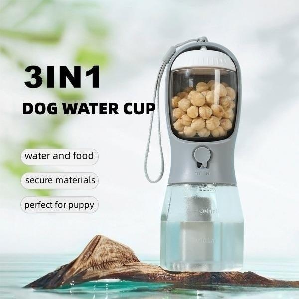Dog Water Cup Drinking Food Garbage Bag Three-in-one Portable Small Multi-functional Pet Cups Pets Supplies.