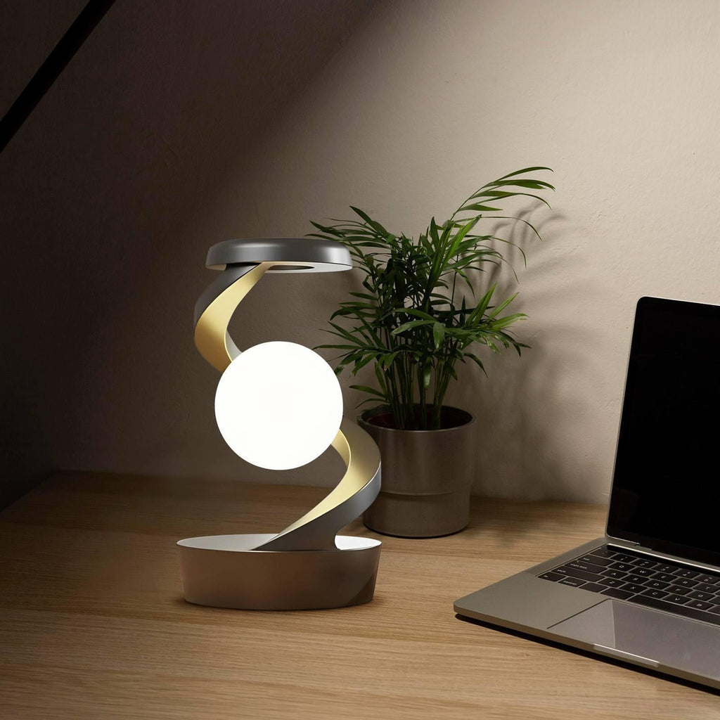 Rotating Moon Desk Lamp With Phone Wireless Charging Sensor Control Table Lamps Decorative Desktop Lamp Small Night Lamp Home Decor.