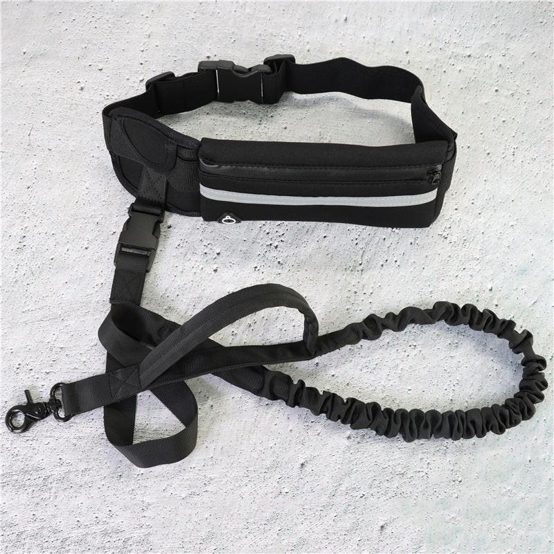 Hands Free Dog Leash Pet Walking And Training Belt With Shock Absorbing Bungee Leash For Up To 180lbs Large Dogs Phone Pocket And Water Bottle Holder.