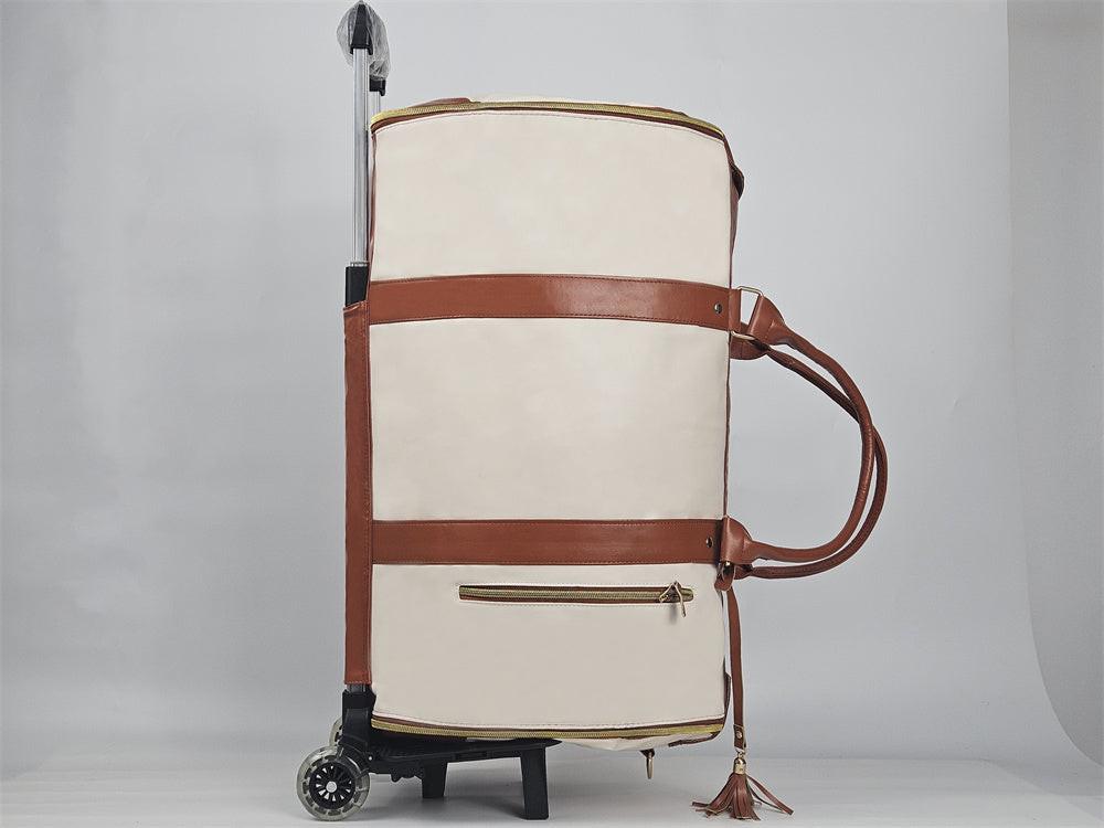 Large Capacity Trolley Travel Bag, Portable Folding Fitness Bag.