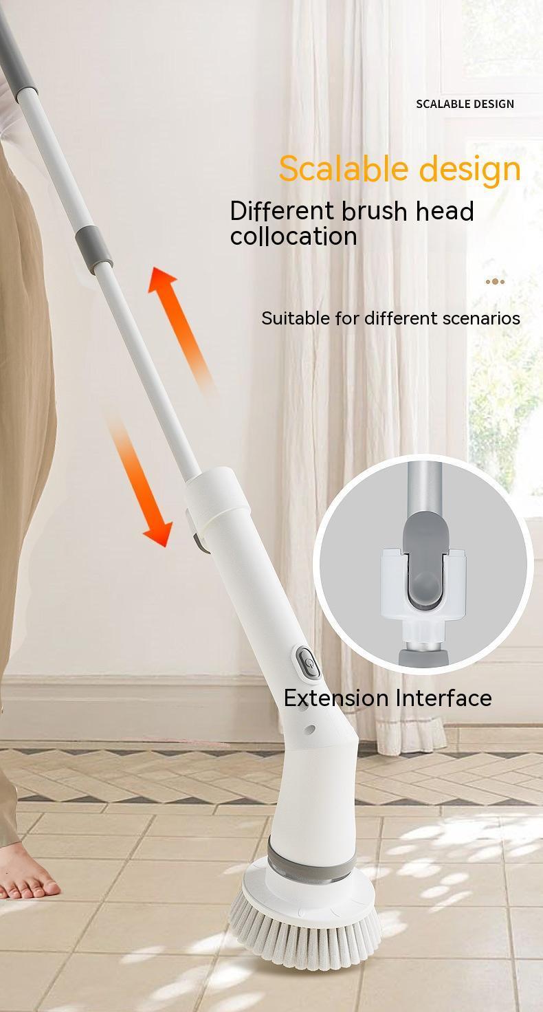 Electric Scrubber Cleaning Wall Long Handle Elbow Telescopic Multifunction Cleaning Brush.